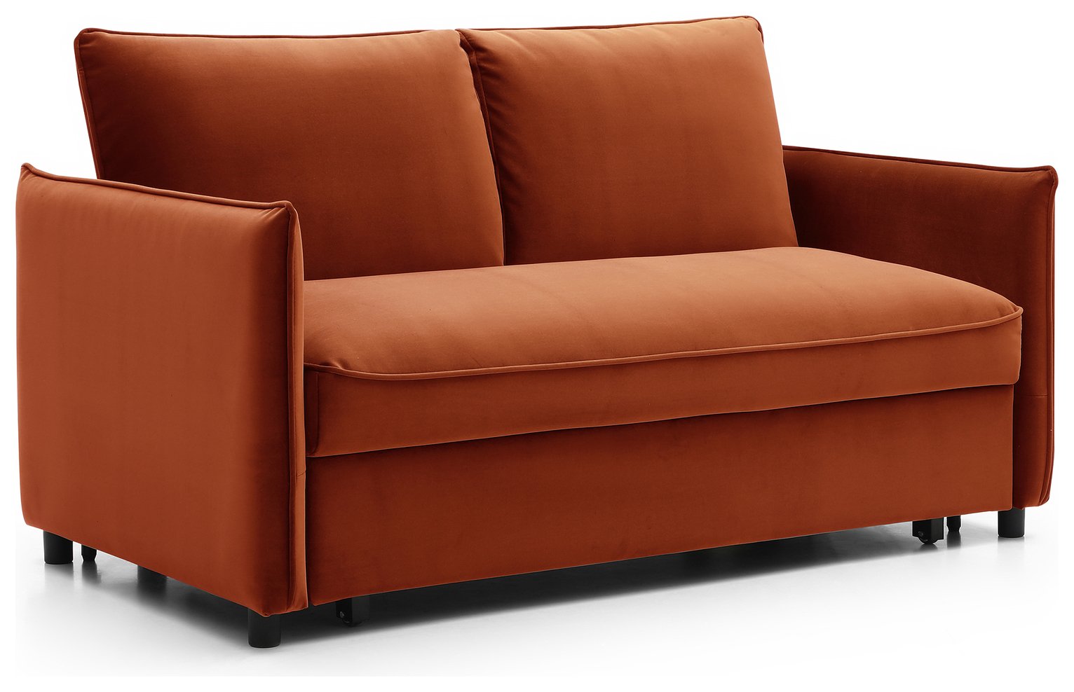 Kyoto Ruben Velvet 2 Seater Sofa Bed - Orange
