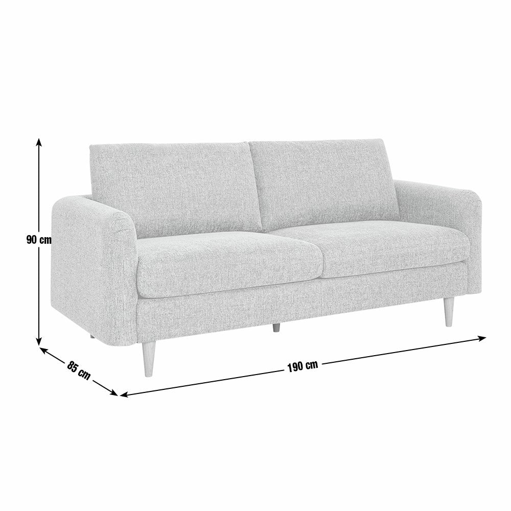 Argos Home Betty Fabric 3 Seater Sofa - Light Grey