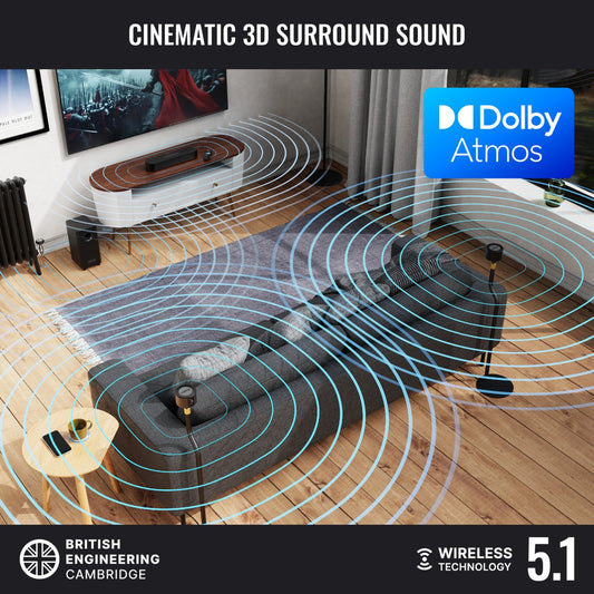 Majority Bowfell Halo 5.1Ch Atmos Soundbar with Wireless Subwoofer