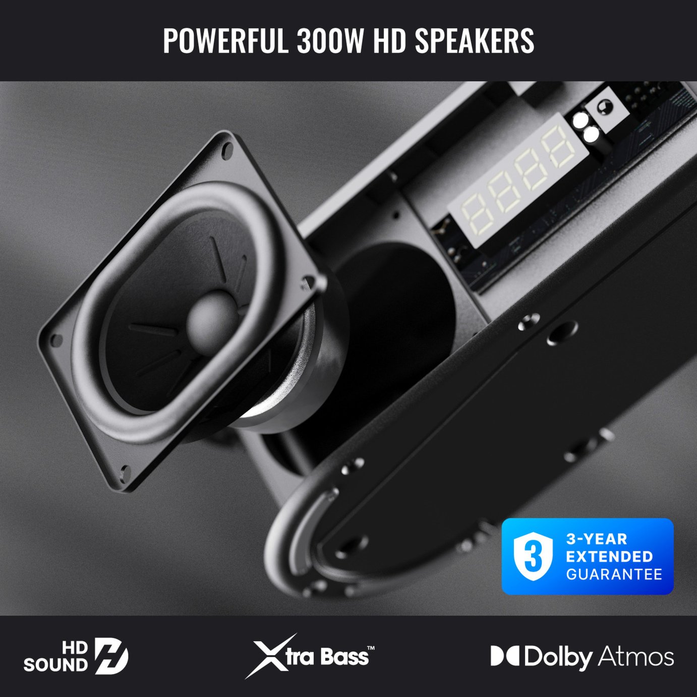 Majority Bowfell Halo 5.1Ch Atmos Soundbar with Wireless Subwoofer