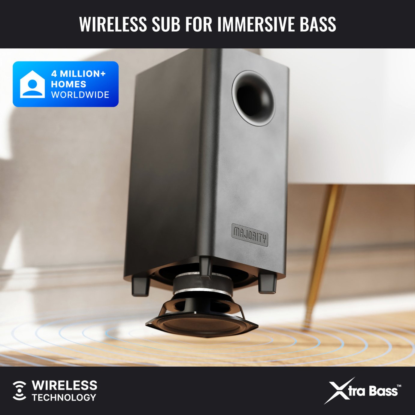 Majority Bowfell Halo 5.1Ch Atmos Soundbar with Wireless Subwoofer