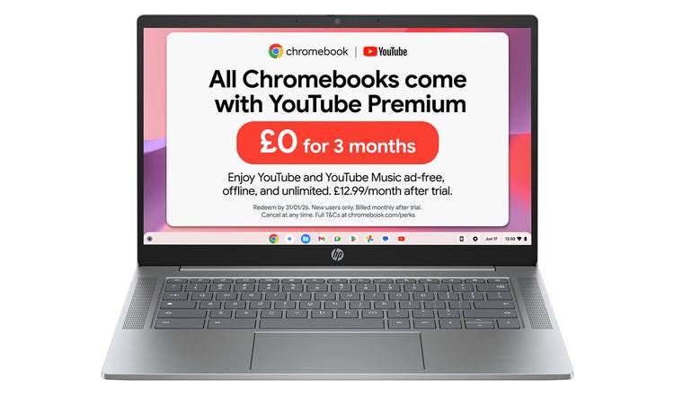 HP 14a-nf0000na 14in i3 8GB 256GB Chromebook Plus - Grey