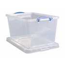 Really Useful Plastic Set of 2 Wheeled Storage Boxes - Clear