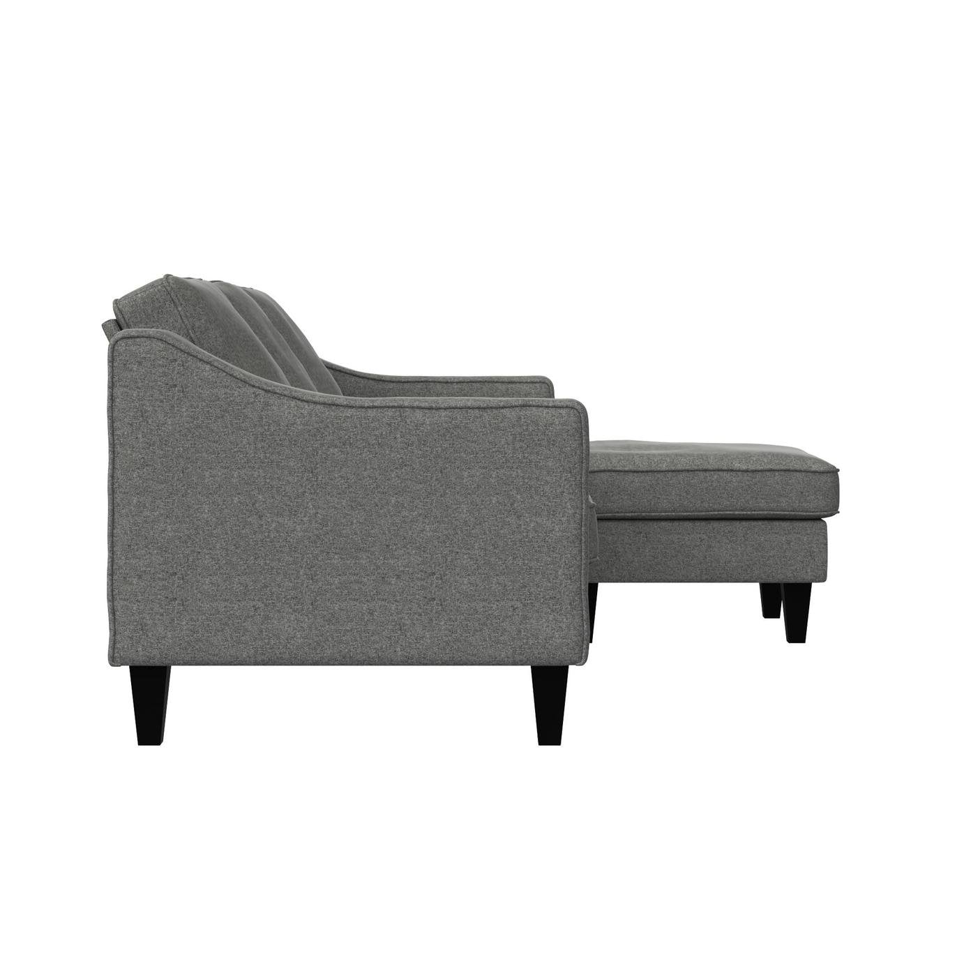 Dorel Brighton Fabric Right Hand Corner Chaise Sofa - Grey