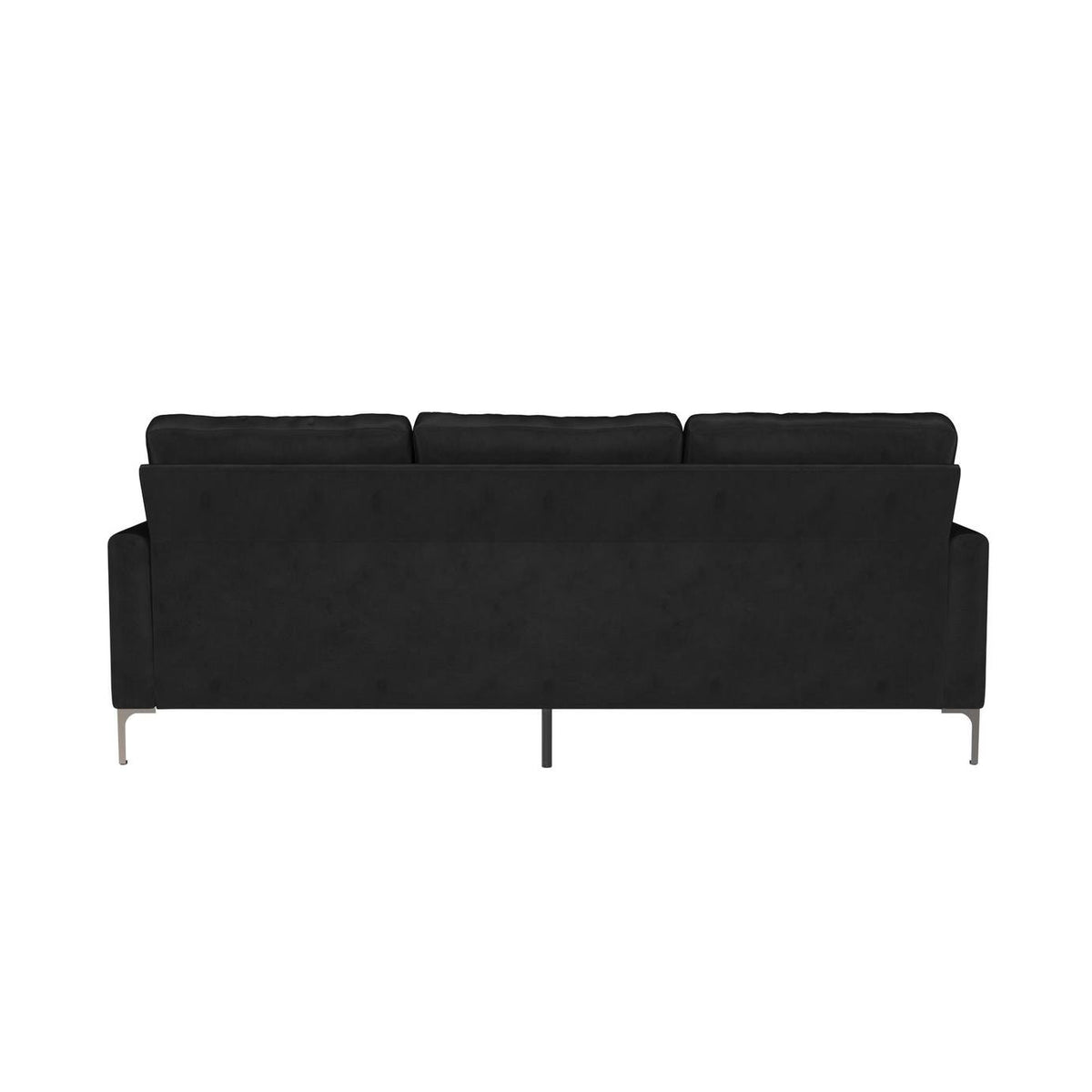 Novogratz Chapman Velvet Right Hand Corner Chaise Sofa-Black
