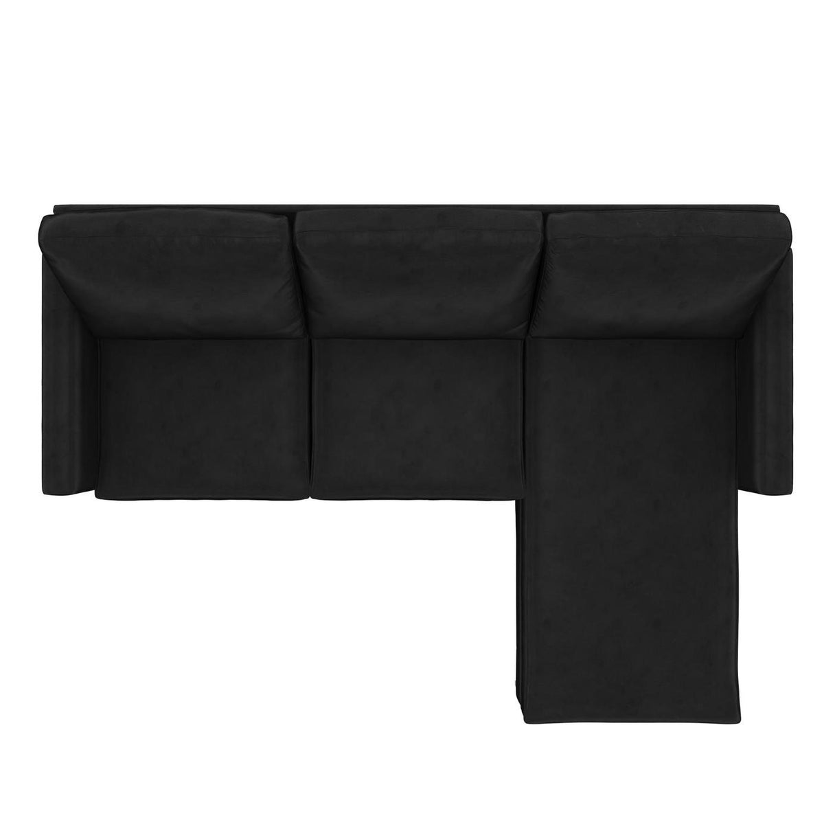 Novogratz Chapman Velvet Right Hand Corner Chaise Sofa-Black