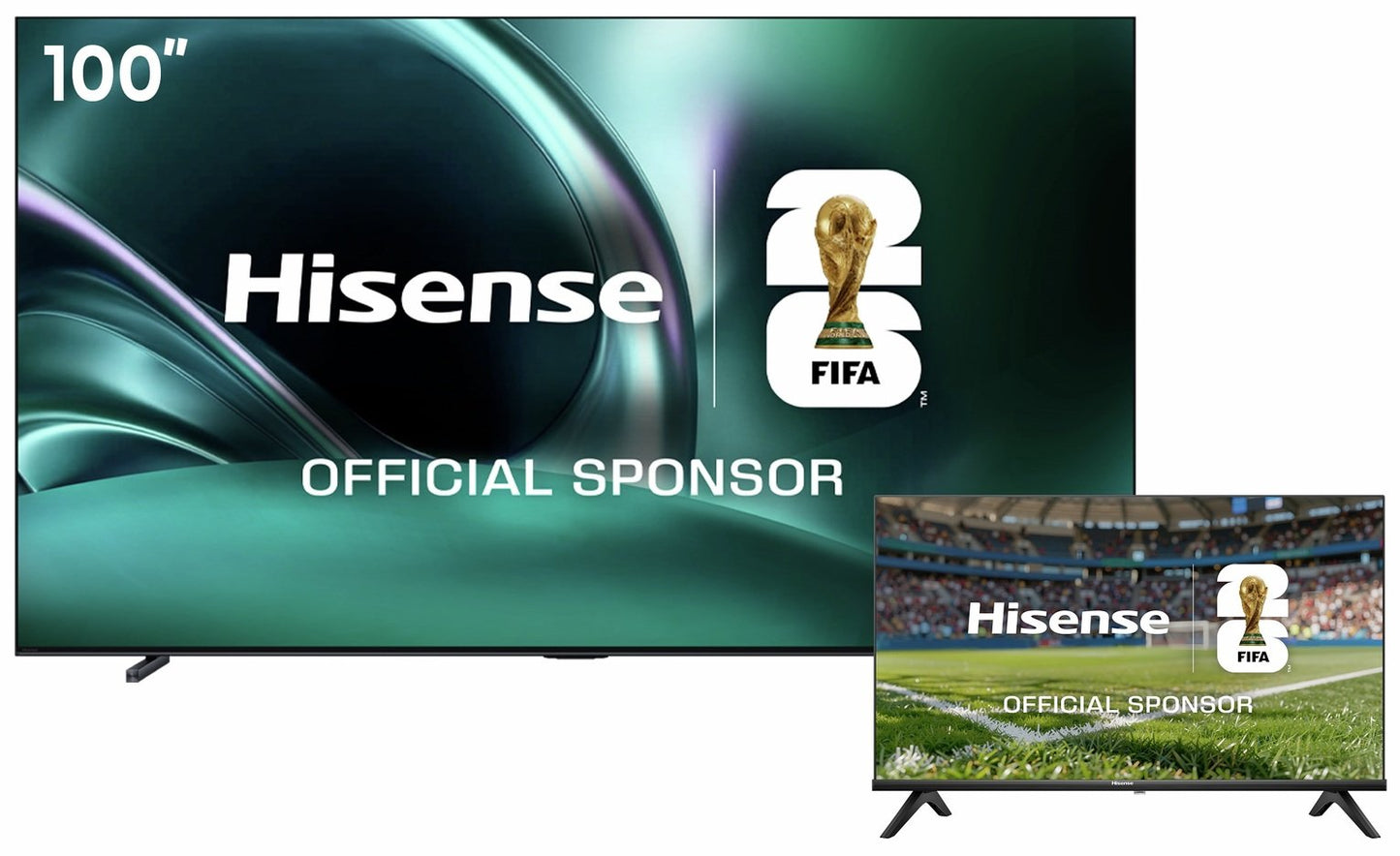 Hisense 100in 100U7QTUK Smart 4K UHD HDR MiniLED & 32E4QTUK Freely TV Bundle