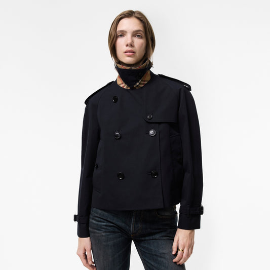 Cropped Gabardine Mayfair Trench Jacket