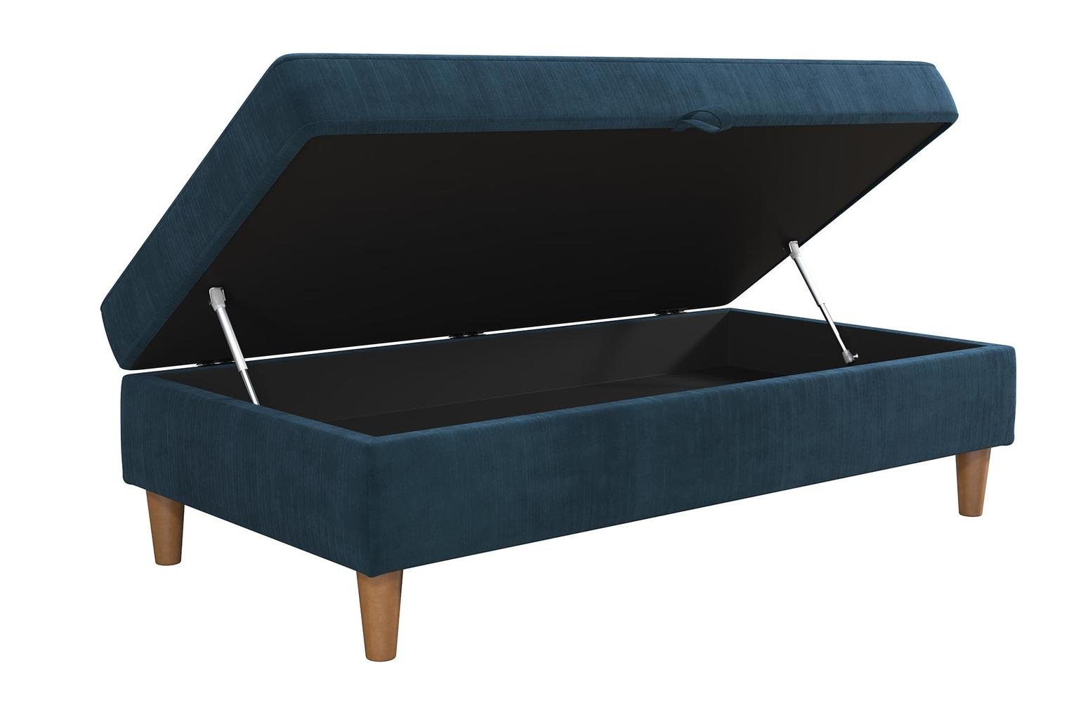 Dorel Hartford Chenille Storage Ottoman - Blue