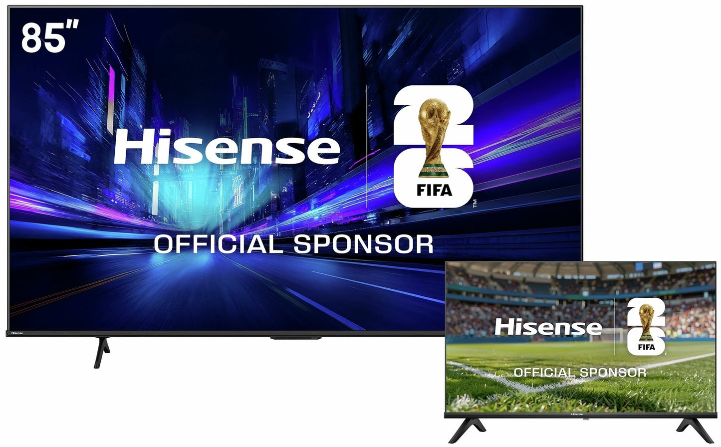Hisense 85in 85E78QTUKPRO Smart 4K UHD HDR QLED & 32in 32E4QTUK Freely TV Bundle