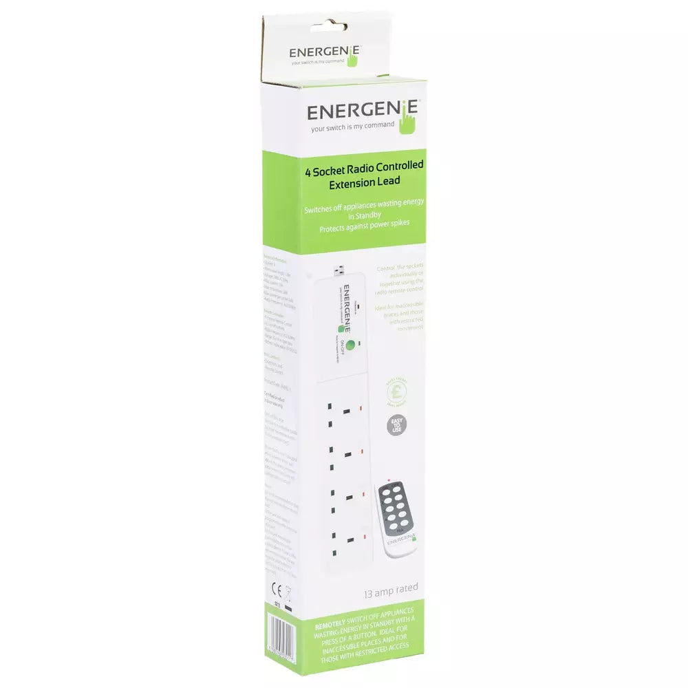 Energenie 4 Socket 1.8m Surge Protected Extension Lead