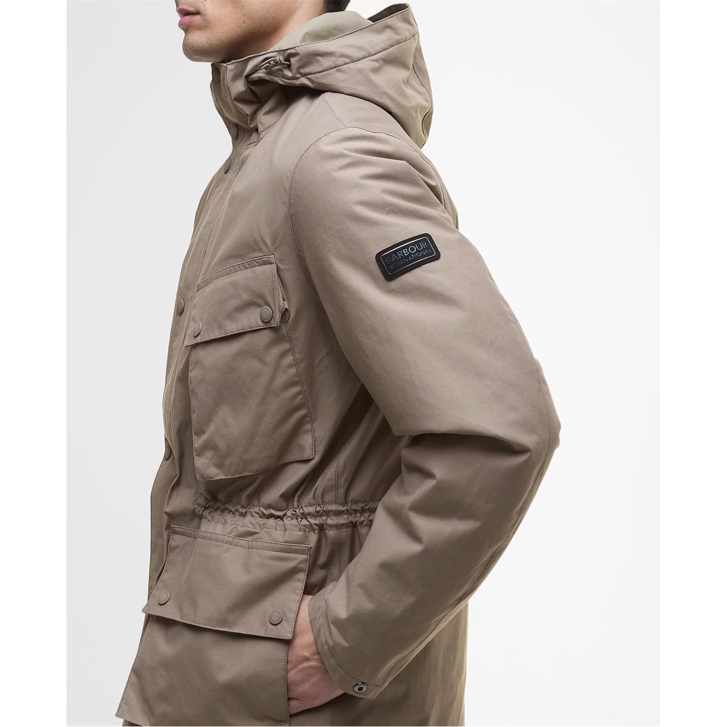 Barbour International Men's Endley Waterproof Hooded Long Sleeve Long Puffer Jacket