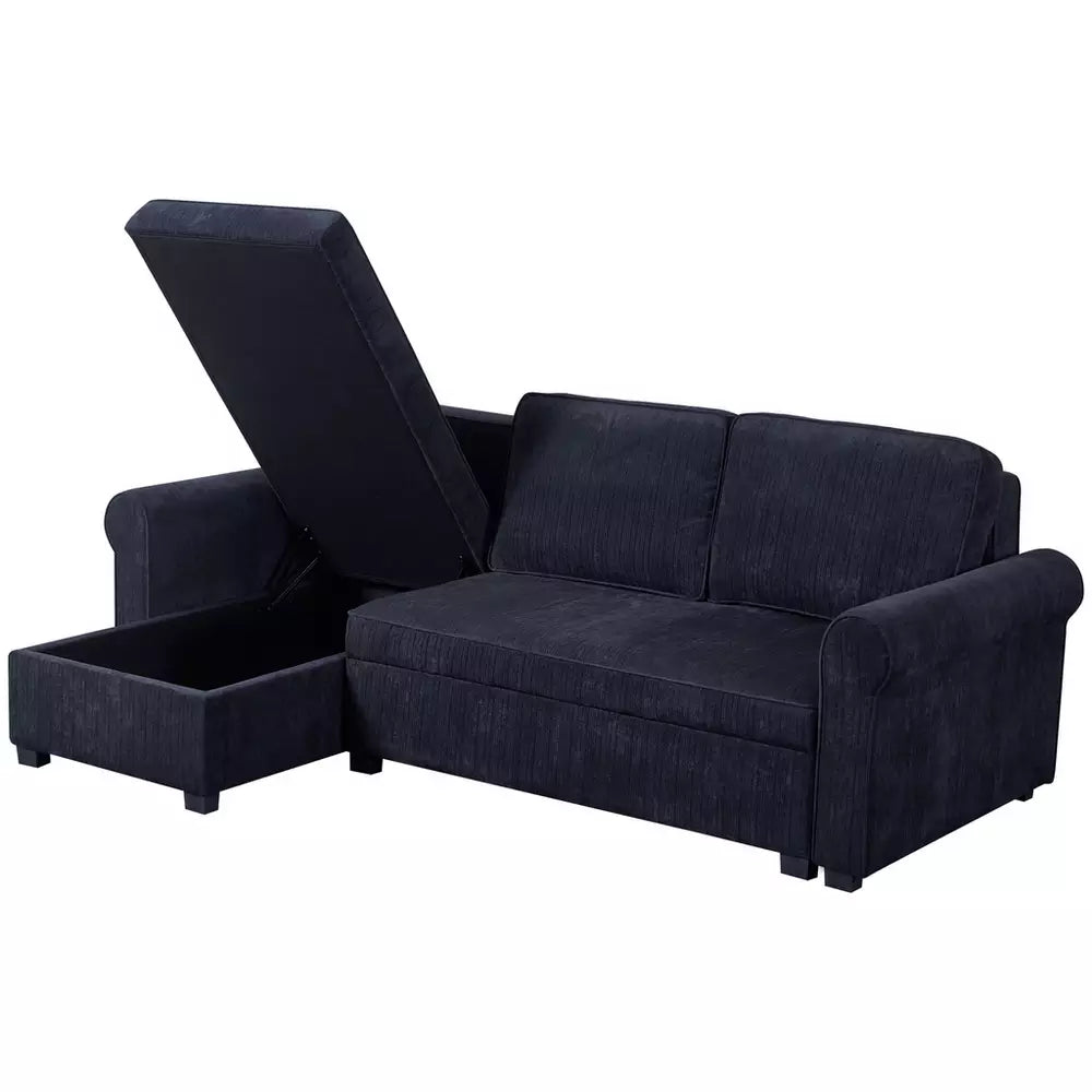 Argos Home Addie Velvet Reversible Storage Sofa Bed-Charcoal