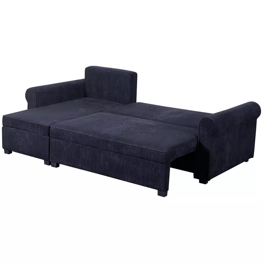 Argos Home Addie Velvet Reversible Storage Sofa Bed-Charcoal