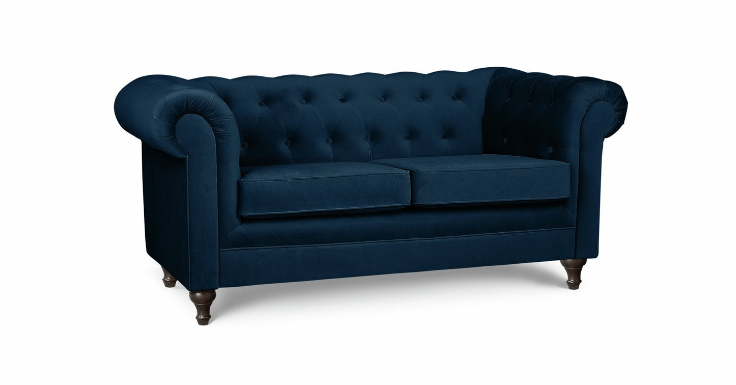 Habitat Chesterfield Velvet 2 Seater Sofa - Blue