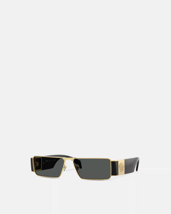 Medusa Plaque Rectangular Sunglasses 