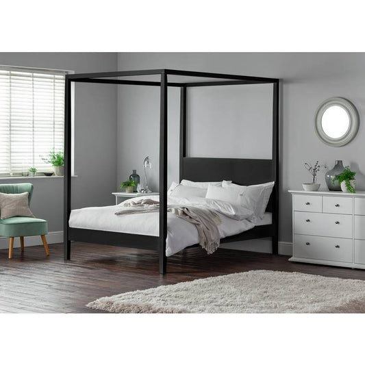 Habitat Blissford Four Poster Double Wooden Bed Frame - Black