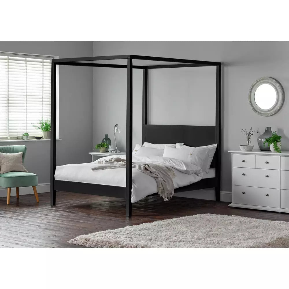 Habitat Blissford Four Poster Double Wooden Bed Frame -Black