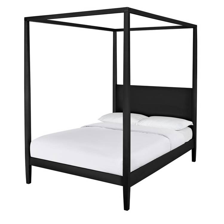 Habitat Blissford Four Poster Double Wooden Bed Frame - Black
