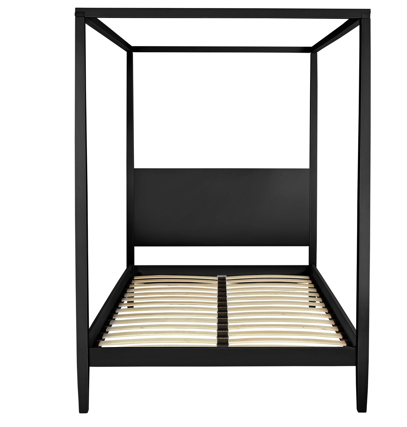 Habitat Blissford Four Poster Double Wooden Bed Frame -Black