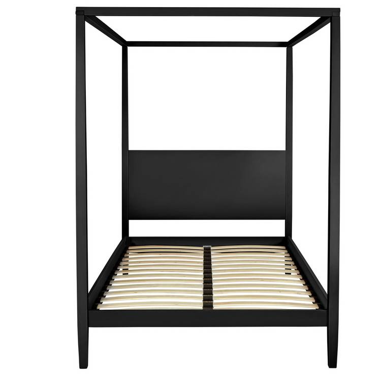 Habitat Blissford Four Poster Double Wooden Bed Frame - Black