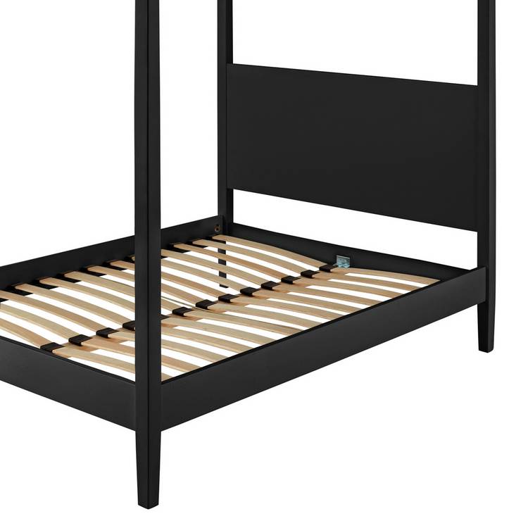 Habitat Blissford Four Poster Double Wooden Bed Frame - Black