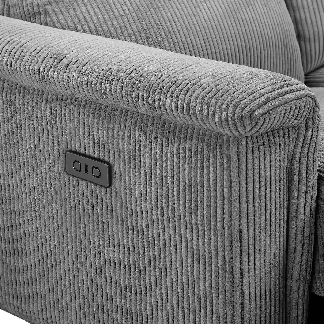 Dorel Lund Fabric 3 Seater Power Recliner Sofa - Grey