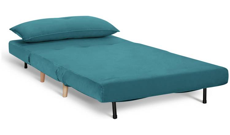Habitat Roma Small Double Velvet Chairbed - Teal