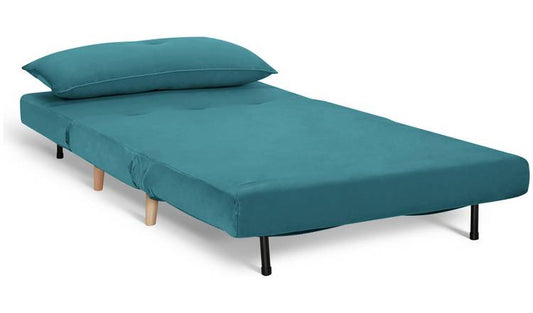 Habitat Roma Small Double Velvet Chairbed - Teal