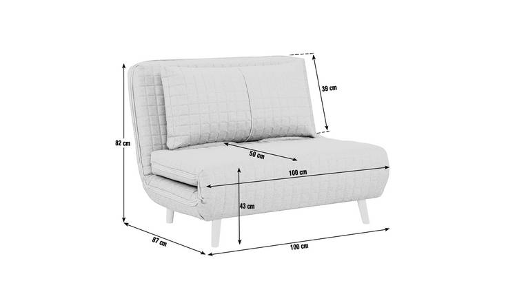 Habitat Roma Small Double Velvet Chairbed - Teal