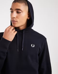 Fred Perry monogram hoodie in navy