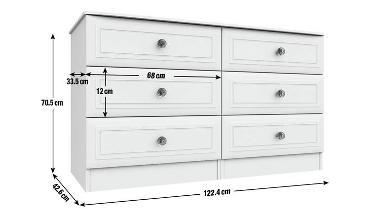 Rendlesham 6 Drawer Chest - White