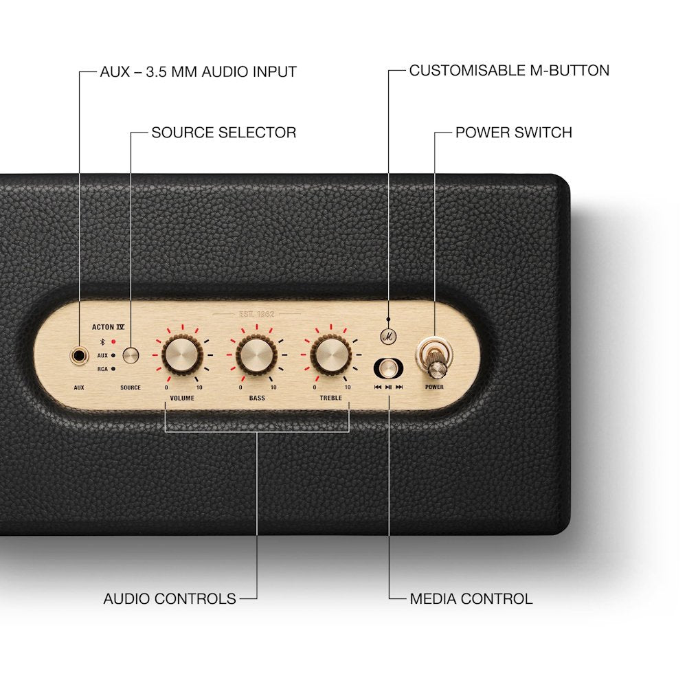 Marshall Acton IV Bluetooth Home Speaker - Black
