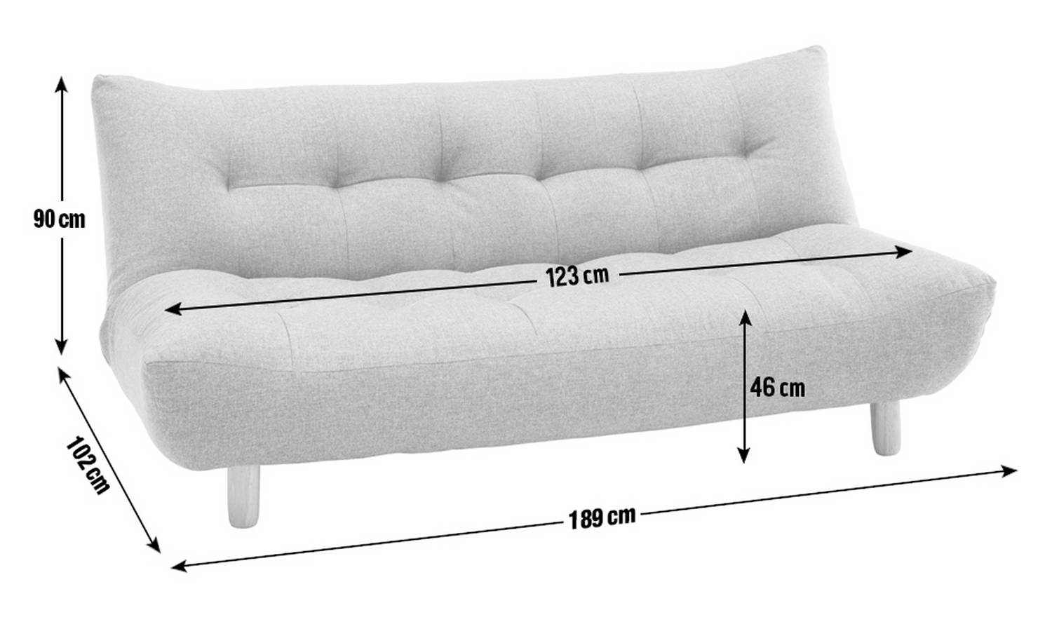 Habitat Kota Boucle 3 Seater ClicClac SofaBed-Charcoal
