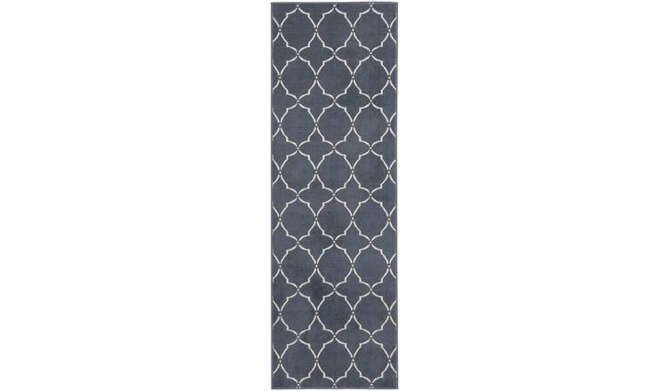 Argos Home Trellis Grey Cut Pile Runner - 66x200cm