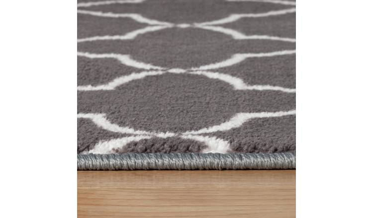 Argos Home Trellis Grey Cut Pile Runner - 66x200cm