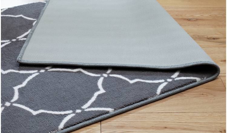 Argos Home Trellis Grey Cut Pile Runner - 66x200cm