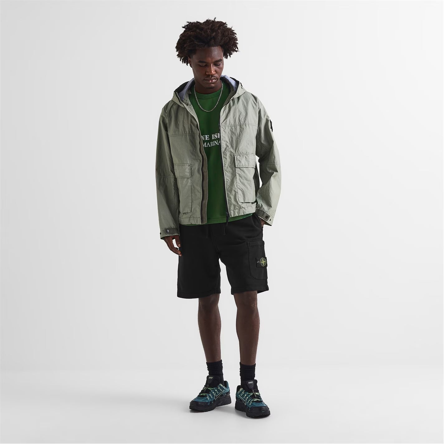 STONE ISLAND Men's Fleece Jogger Shorts