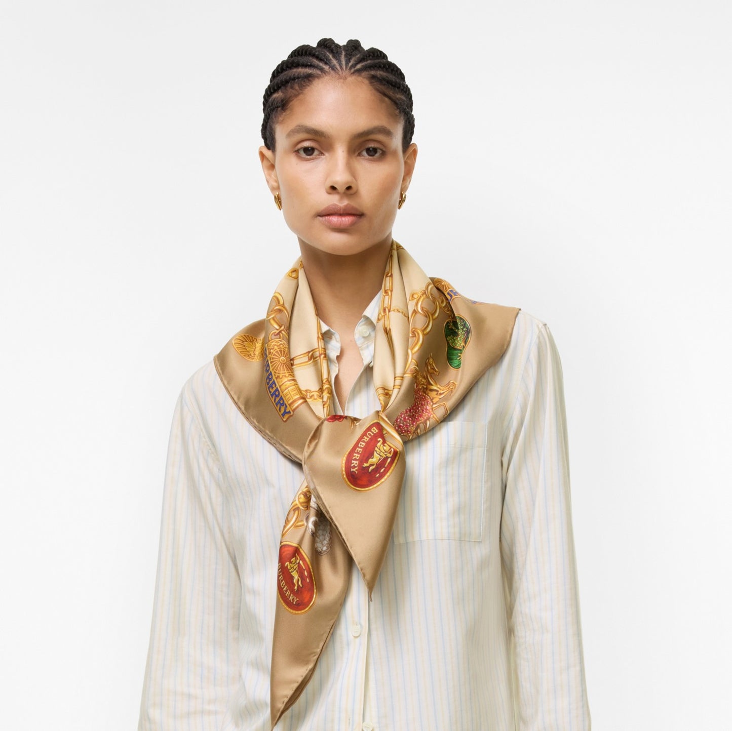 Check Charm Silk Scarf