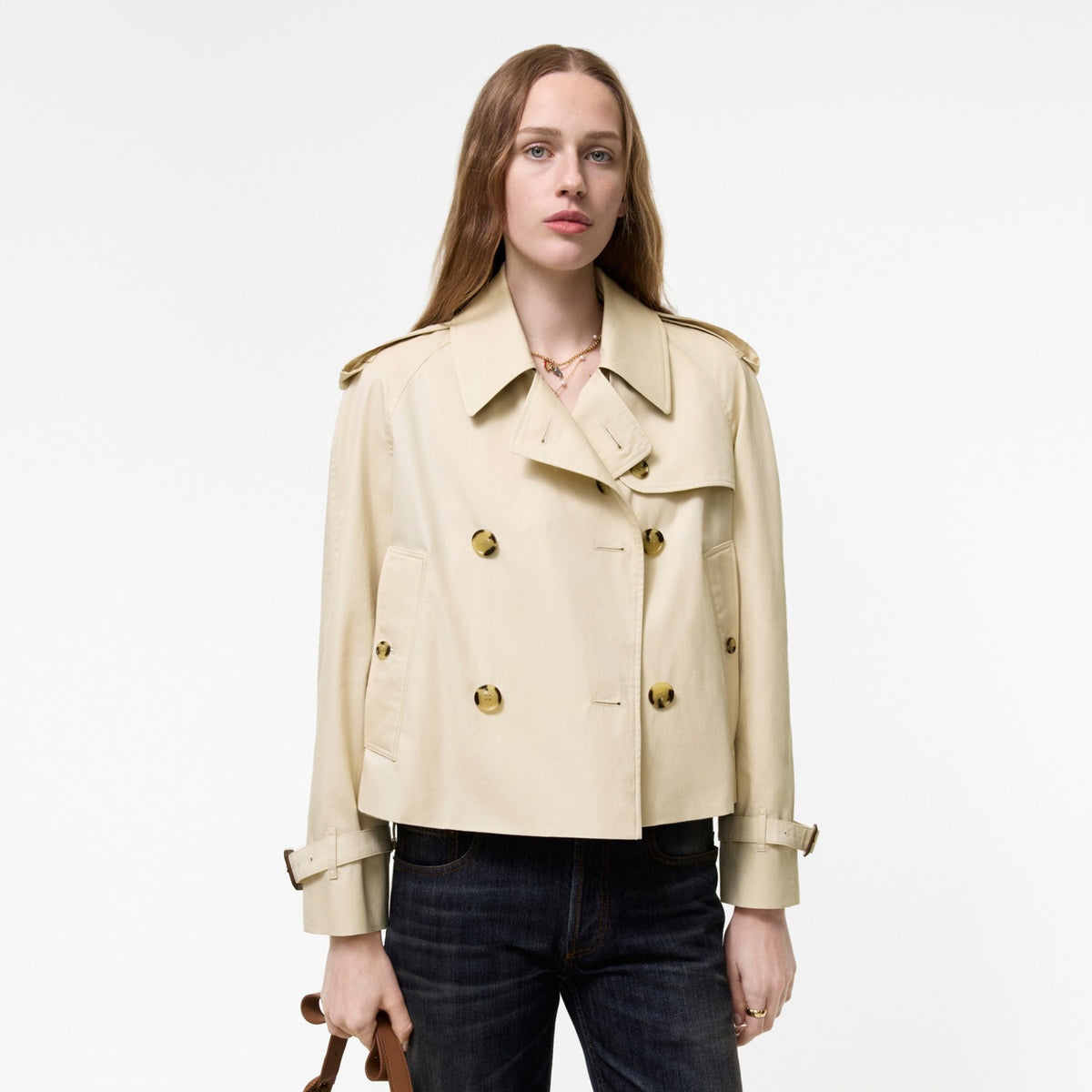 Cropped Tropical Gabardine Mayfair Trench Jacket
