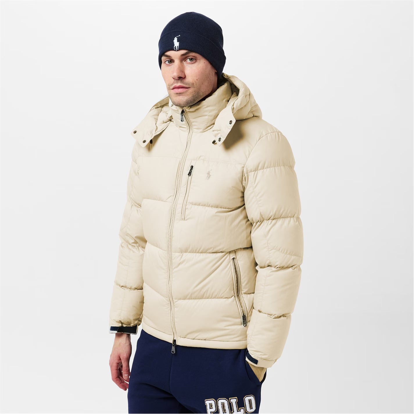 Polo Ralph Lauren Men's El Cap Water Resistant Duck Down Detachable Hood Short Puffer Jacket