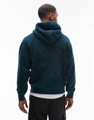 Carhartt WIP helix fleece oversized pullover hoodie in dark green