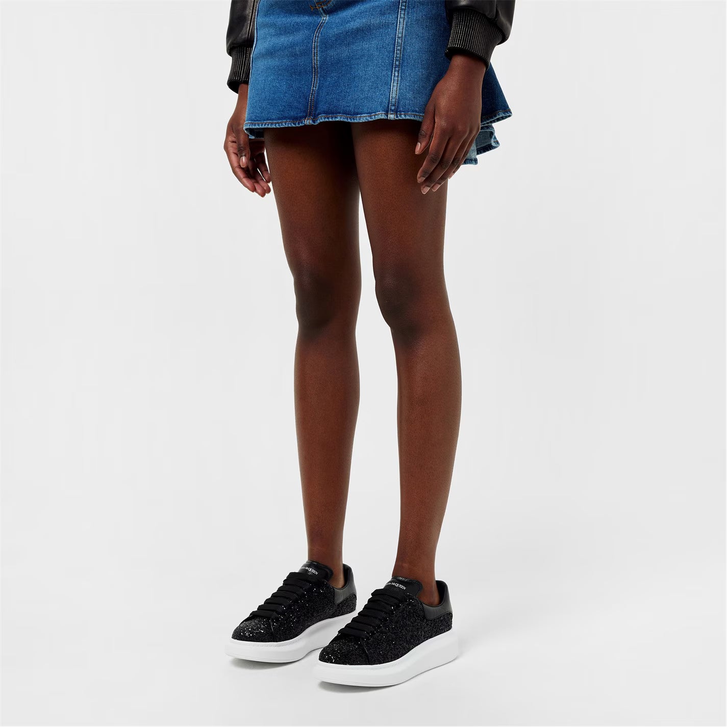 Women's Logo Print Leather Oversized Trainers