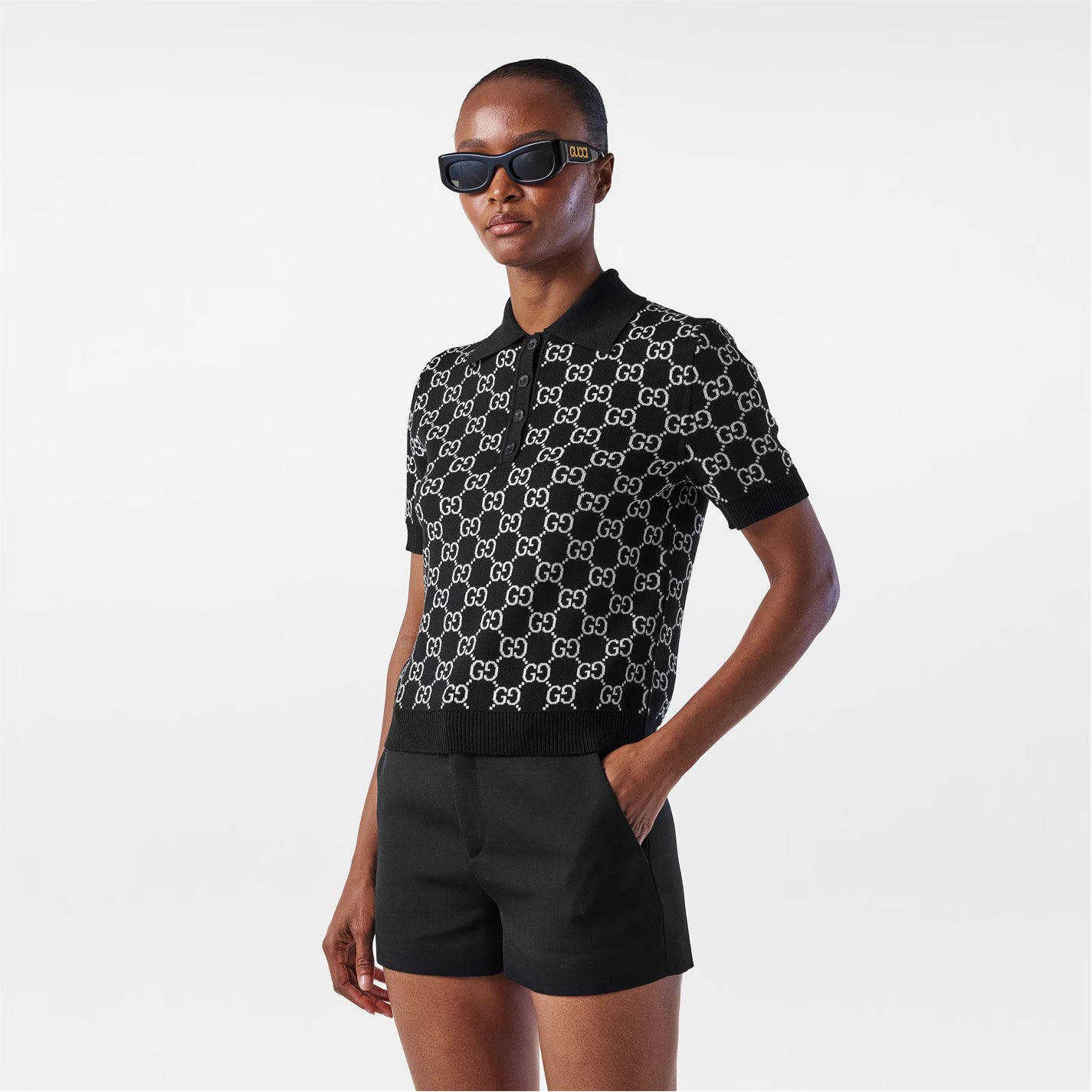 Reversible GG Wool Jacquard Polo Shirt