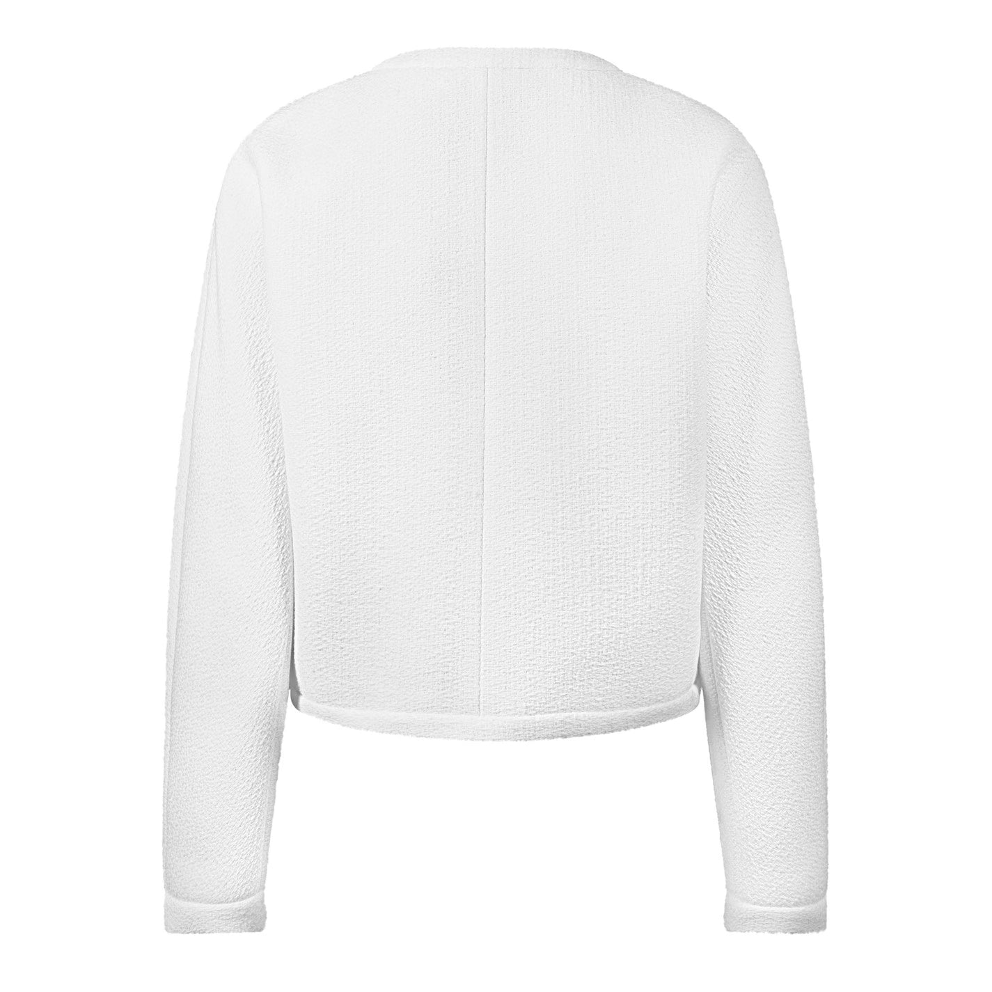 Women's Wool Bouclv© Collarless Long Sleeve Overcoat