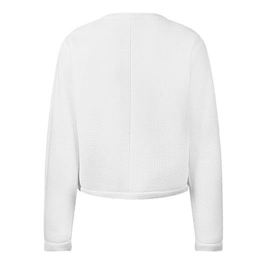 Women's Wool Bouclv© Collarless Long Sleeve Overcoat