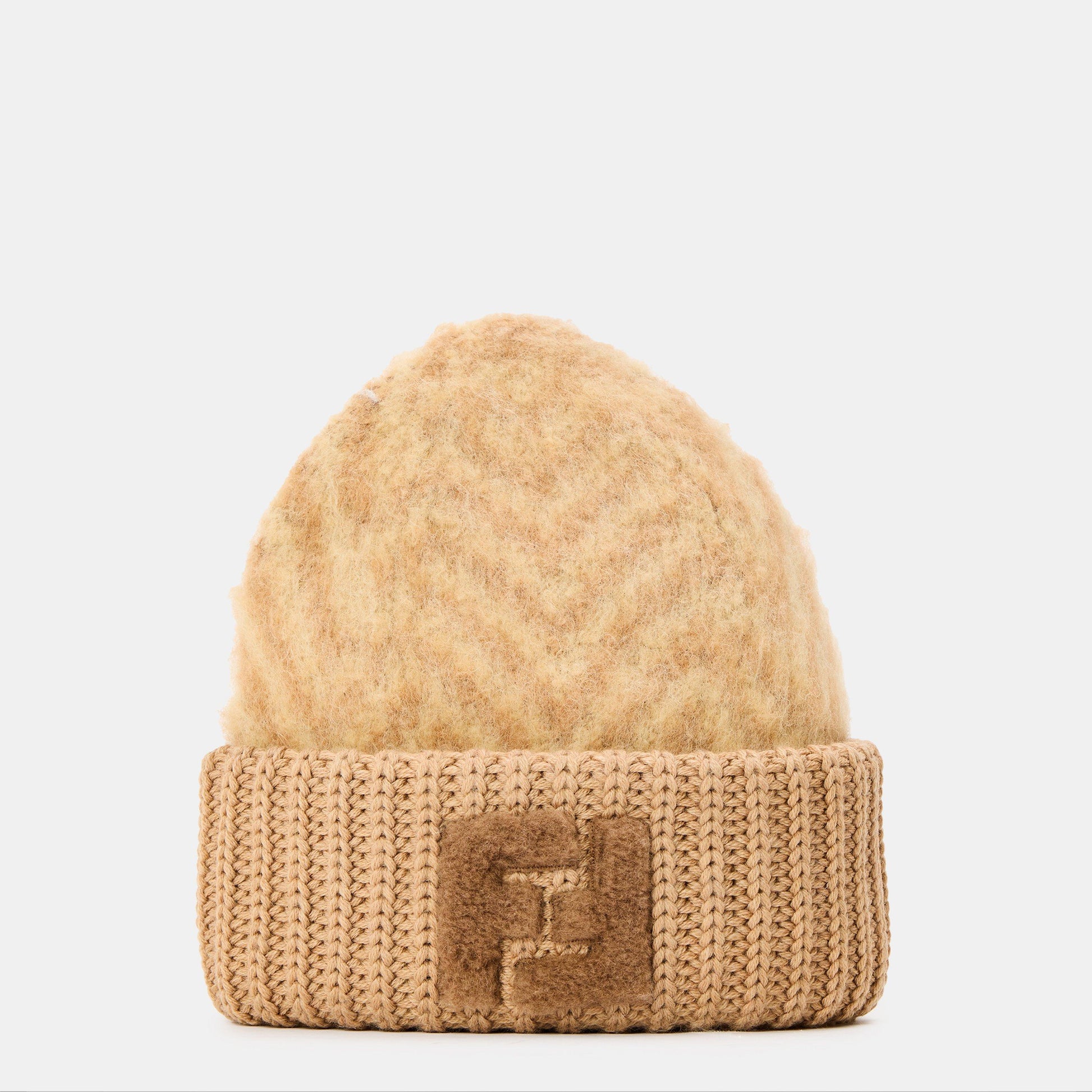 Fendi Brown Chevron alpaca hat