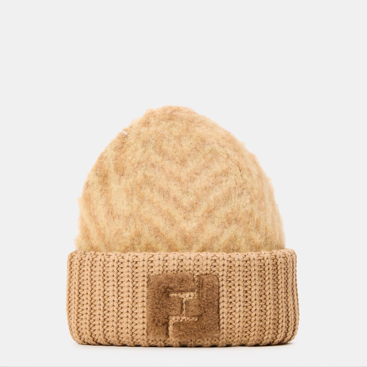 Fendi Brown Chevron alpaca hat