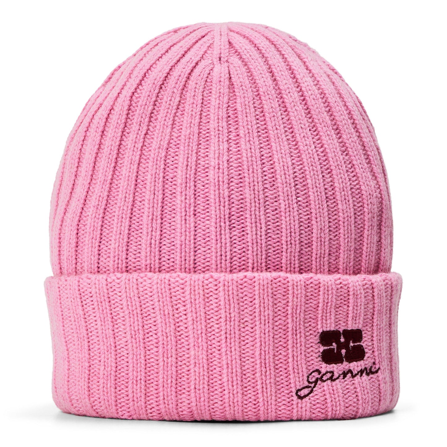 Ganni Womens Future Logo Knit Beanie