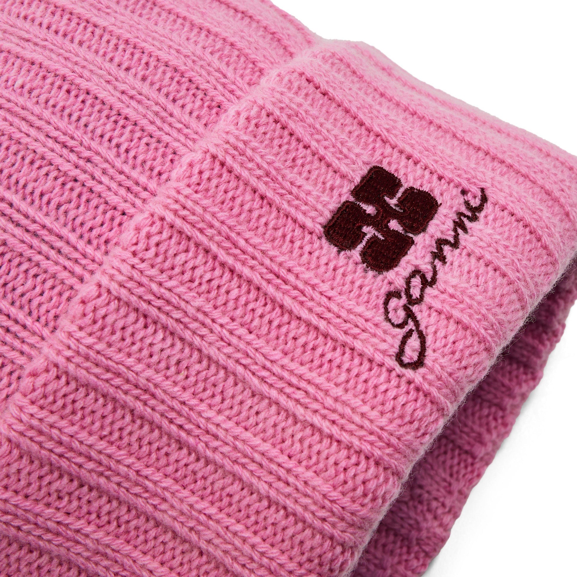 Ganni Womens Future Logo Knit Beanie